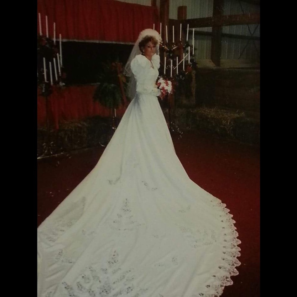 Beautiful wedding dress that I had preserved.